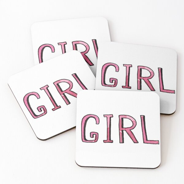 Item preview, Watercolor inscription girl in pink designed and sold by FuzzyLogicKate.