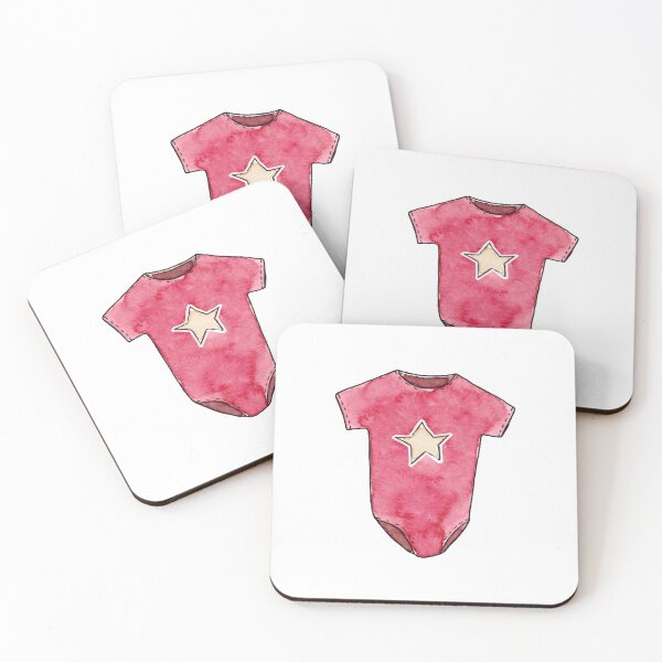 Item preview, Watercolor pink baby bodysuit designed and sold by FuzzyLogicKate.