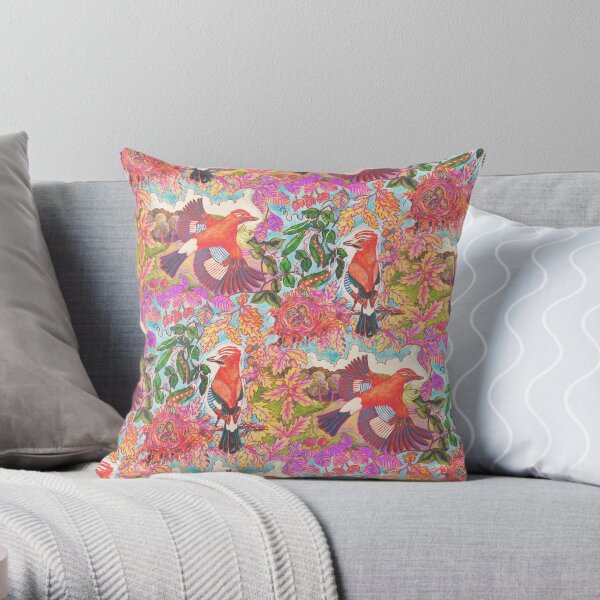 Jacaranda Jays Throw Pillow