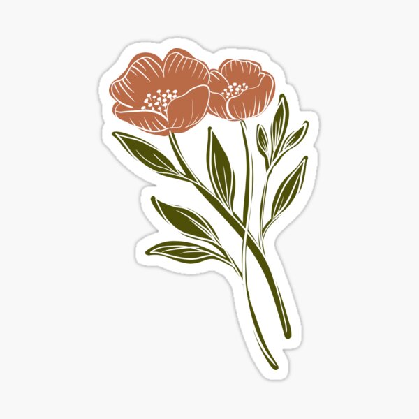 Burnt Orange Floral Sticker – Rust Belt Love