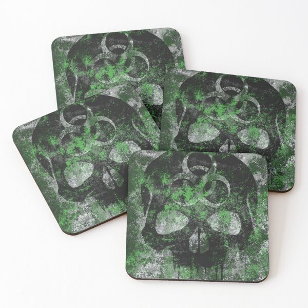 Item preview, Toxic Green Grunge Biohazard Skull designed and sold by iscaStudioArt.