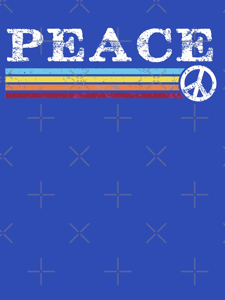 Thumbnail 7 of 7, Classic T-Shirt, Peace REtro Rainbow 70s Stripes designed and sold by jitterfly.