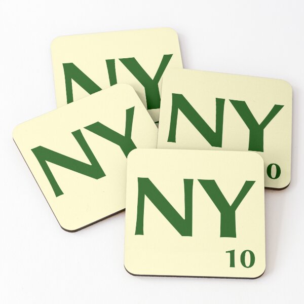 Ficha de Scrabble NY de 10 puntos Posavasos (lote de 4)