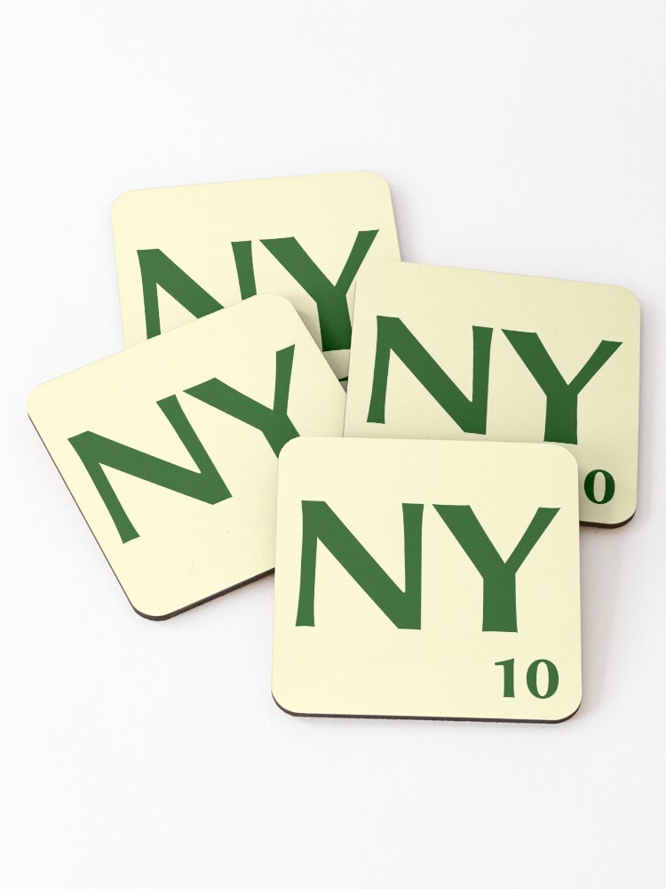 Imagen 1 de 5, Posavasos (lote de 4) con la obra Ficha de Scrabble NY de 10 puntos, diseñada y vendida por fgrdisseny.
