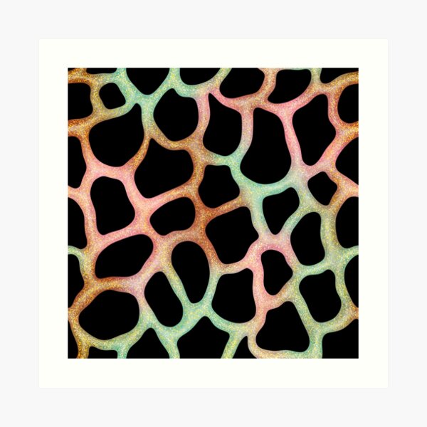 Orange Green Pink Glitter Slime Art Print