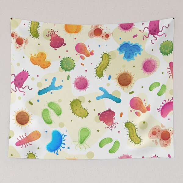 Item preview, Colorful Microorganisms Seamless Pattern Germs Background and Bacteria Abstract  designed and sold by roocky.