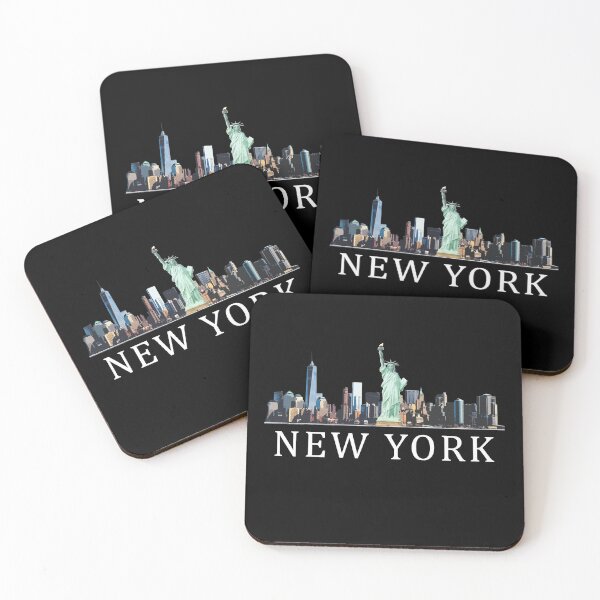 Item preview, New York Skyline in Colour with Text designed and sold by Mesyo.