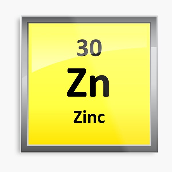 Aperçu de l'œuvre Symbole d'élément de zinc - Tableau périodique créée et vendue par sciencenotes.