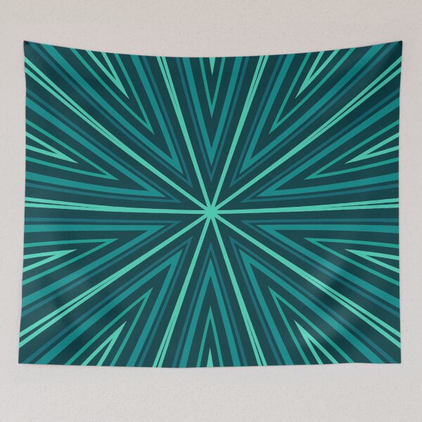 Artikelvorschau, Barcode Sunburst Square (Blaugrüne Farbtöne) entworfen und verkauft von John Uttley.