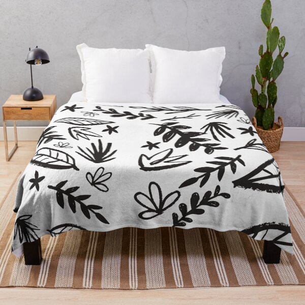Item preview, Black and white floral pattern with wilted flowers designed and sold by KIKAIA  The Label.