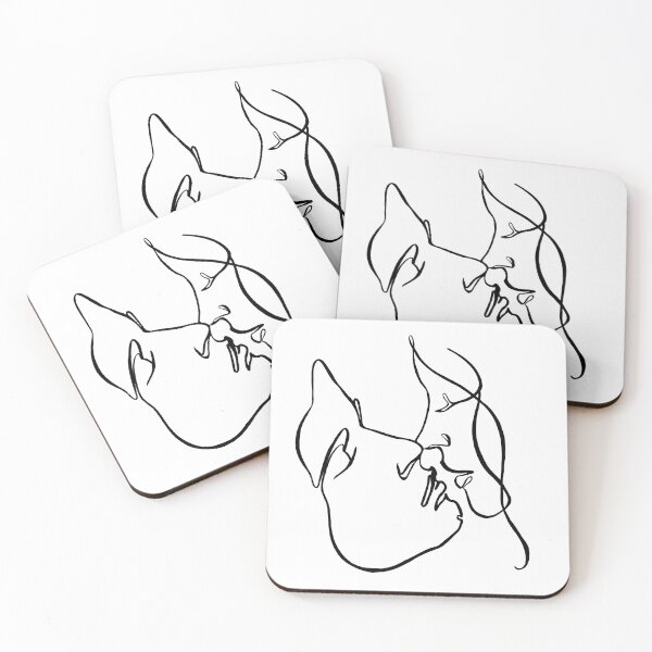 Item preview, First kiss  - line art drawing designed and sold by sleeperr.