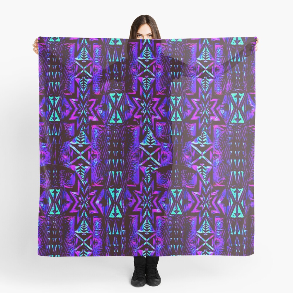 Northern Star Bright Purple / Turquoise / Pink / Blue Print | Scarf