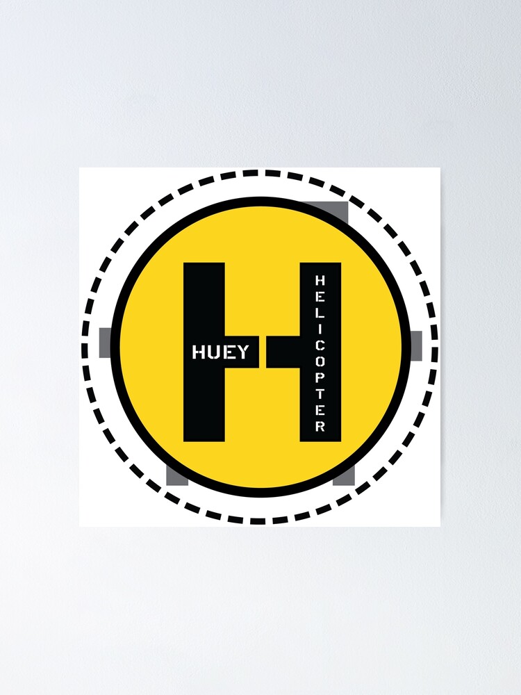 "Helicopter, Copter Landing Area, Landed Especially for HUEY, Legends