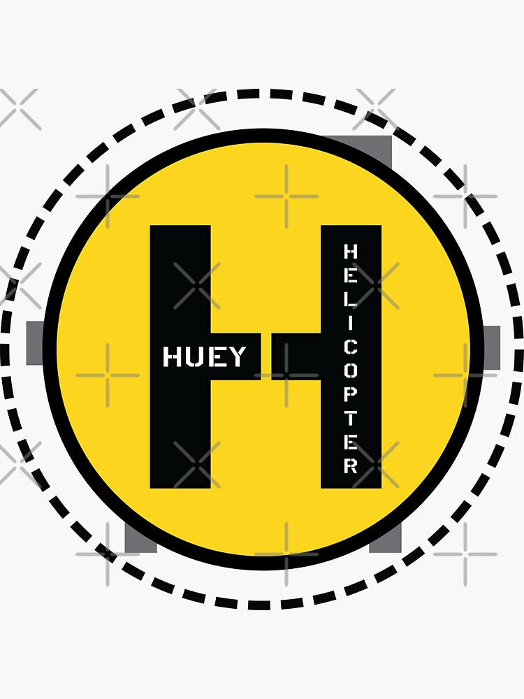 "Helicopter, Copter Landing Area, Landed Especially for HUEY, Legends