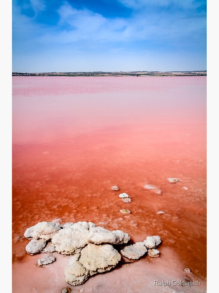Pink salt lake and salt crystals at Torrevieja by RalphGoldsmith
