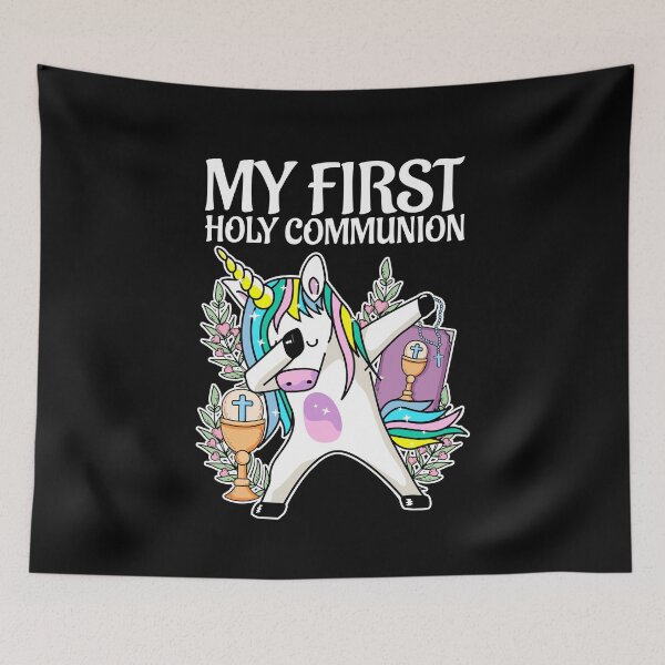Item preview, My First Holy Communion Dabbing Unicorn designed and sold by Maria Garcia.