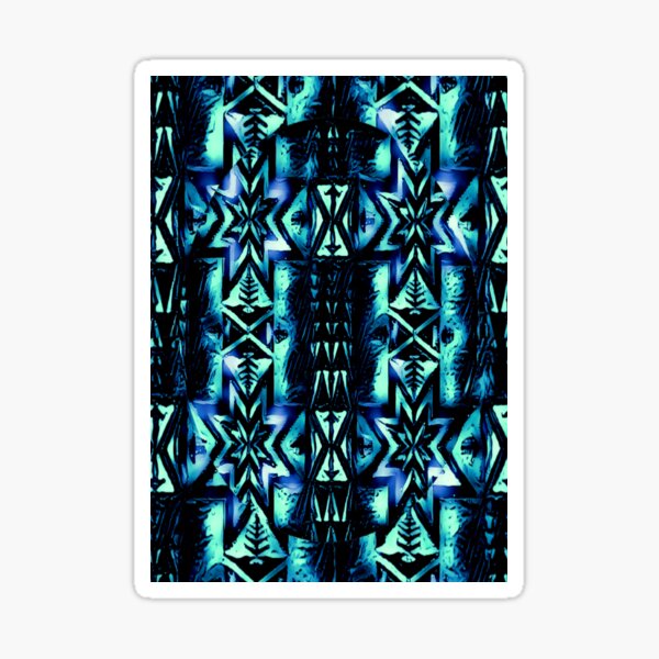 Aperçu de l'œuvre Étoile du Nord Turquoise / Aqua / Bleu / Imprimé abstrait créée et vendue par JMWCD.