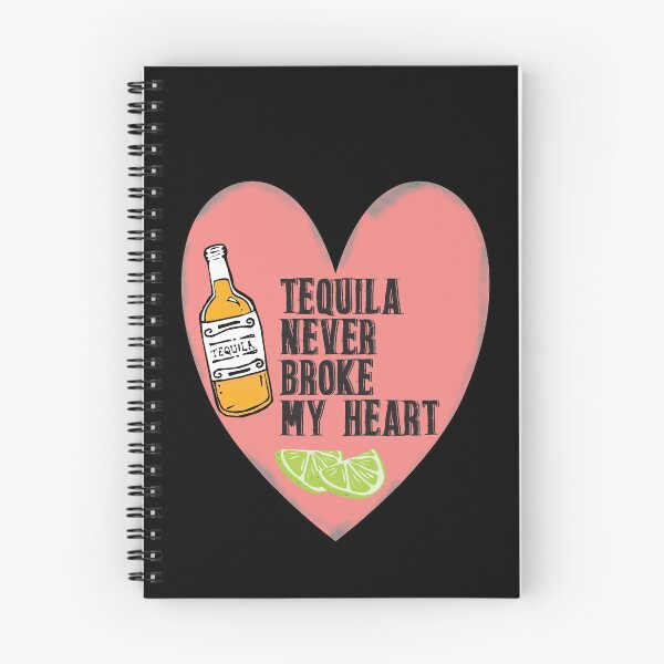 Item preview, Tequila Never Broke My Heart. Heart Shaped Humorous Black Print designed and sold by luvmhykdesigns.