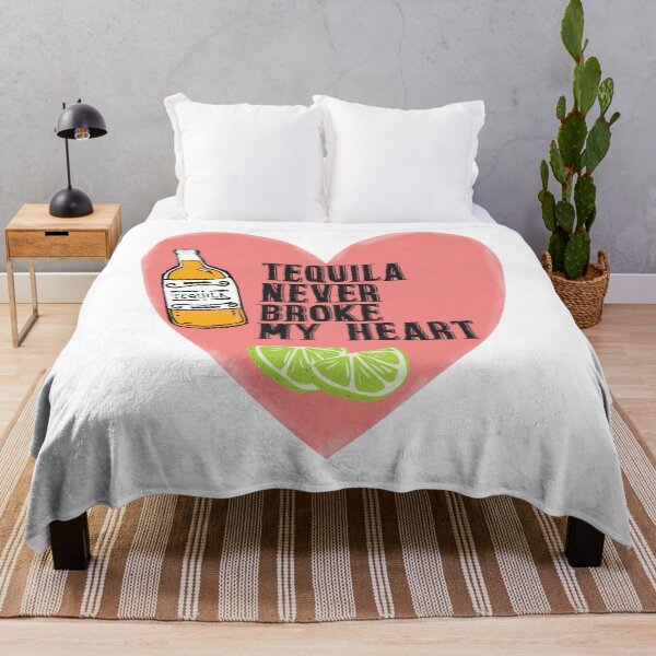 Item preview, Tequila Never Broke My Heart. Heart Shaped Humorous Black Print designed and sold by luvmhykdesigns.
