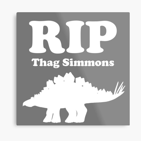 RIP Thag Simmons - White Version - Tribute Metal Print