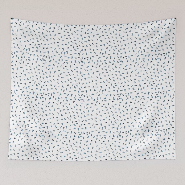 Item preview, Watercolor hand drawn sketch illustration seamless pattern background with blue confetti designed and sold by FuzzyLogicKate.