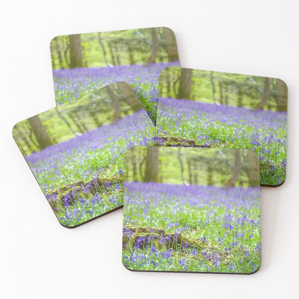 Item preview, Dainty English bluebells and tree stump in woodland designed and sold by CyaniRose.