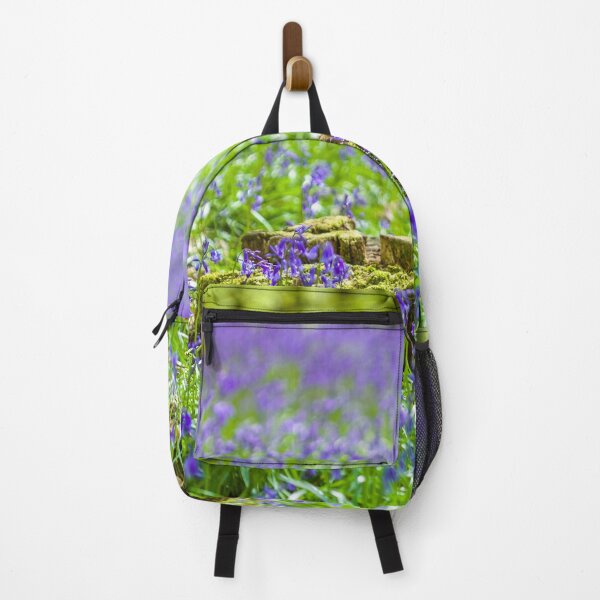 Item preview, Dainty English bluebells and tree stump in woodland designed and sold by CyaniRose.