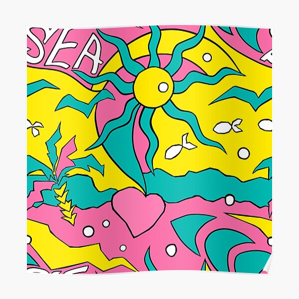 Sea Time Pink Poster