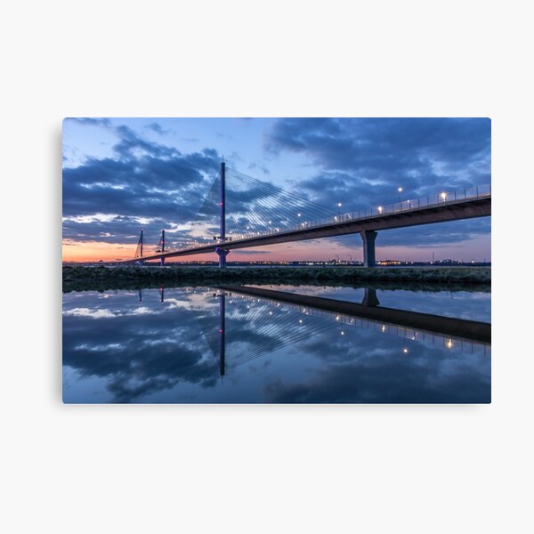 Item preview, Mersey Gateway Bridge reflected in a pond designed and sold by Paul Madden.