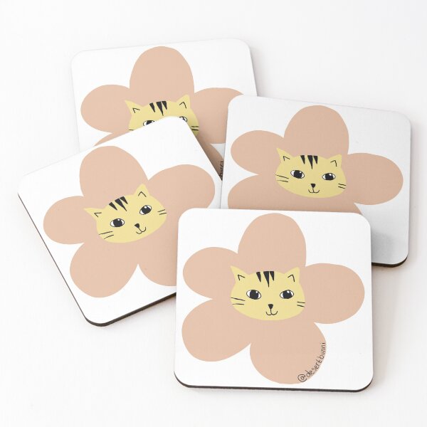 Item preview, peach flower kitty designed and sold by DesertBunni.