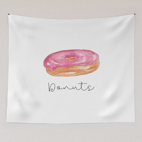 Item preview, Pink donuts cute watercolor doughnuts designed and sold by frenchstylehome.