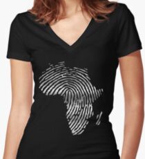 Africa Women's Fitted V-Neck T-Shirt