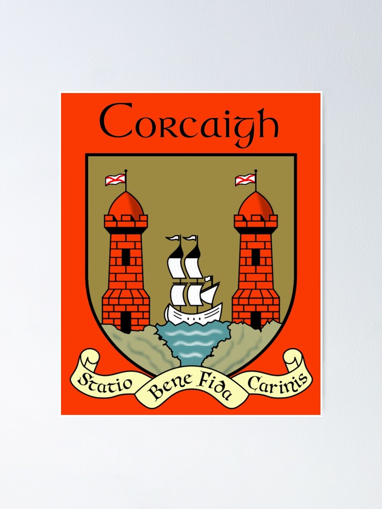 "Coat of Arms of Cork City Irish" Poster by Shav Redbubble