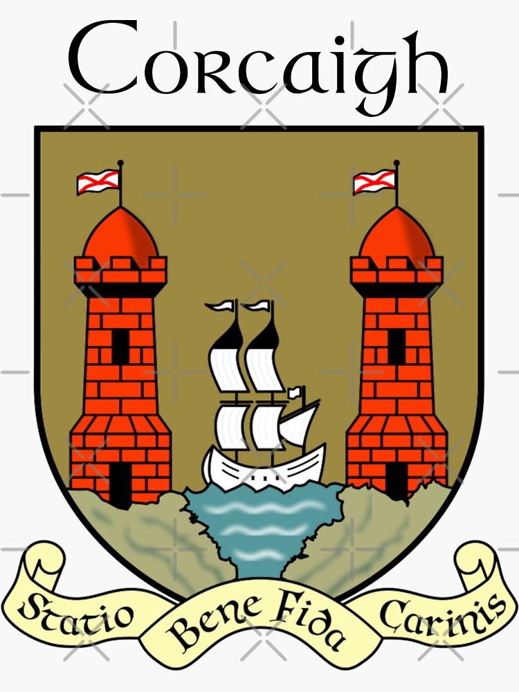 "Coat of Arms of Cork City Irish" Sticker for Sale by Shav Redbubble