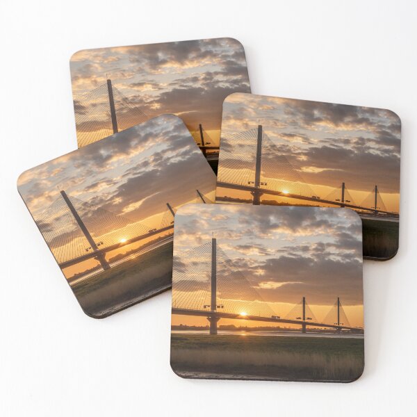 Item preview, Mersey Gateway and Runcorn Bridges at sunset designed and sold by Paul Madden.