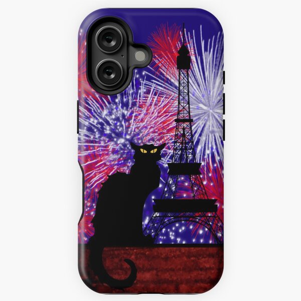 Vista previa del artículo con la obra «Chat Noir Día de la Bastilla», diseñado y vendido por HolidayBug.