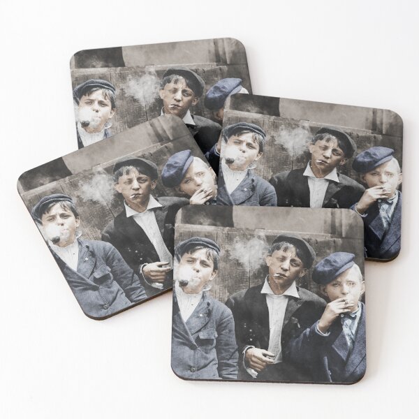 Item preview, Newsboys Smoking - 1910 Child Labor Photo - Colorized designed and sold by warishellstore.