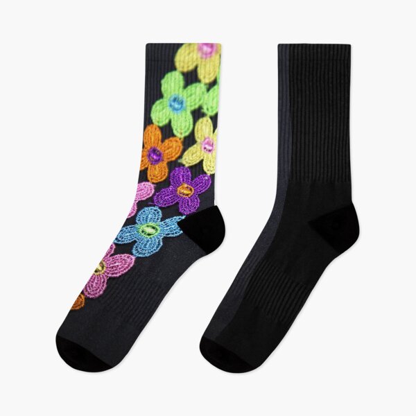 Item preview, Very beautiful and creative placement of colorful small floral laces at the side of matte black textured background designed and sold by FCEalin.