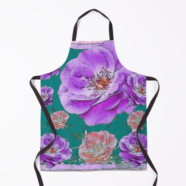 Item preview, ABSTRACT ANTIQUE OLD LAVENDER ROSES TEAL ART designed and sold by sharlesart.