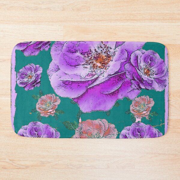 Item preview,  ABSTRACT ANTIQUE OLD LAVENDER ROSES TEAL ART designed and sold by sharlesart.