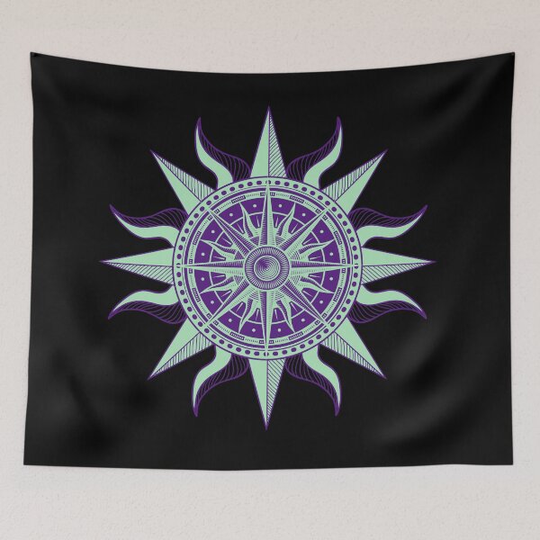Item preview, Mystical Flaming Sun Pale Green designed and sold by Trinket-Trickster.