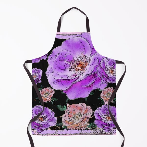 Item preview, ANTIQUE OLD LAVENDER ROSES ABSTRACT BLACK ART designed and sold by sharlesart.