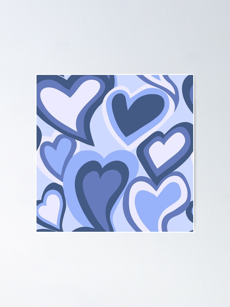 Vintage Valentines Blue Love Notes Digitally Printed Yardage, SKU#  DCX10985-BLUE-D