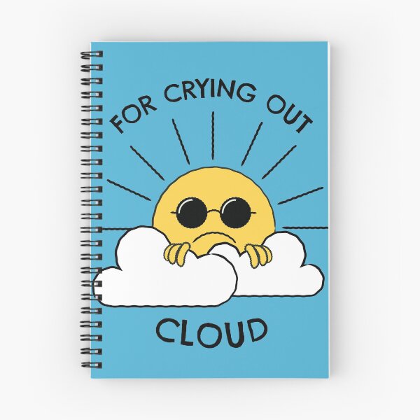 Item preview, For Crying Out Cloud, Unhappy Sun in Clouds, Black Text designed and sold by SquishStitches.