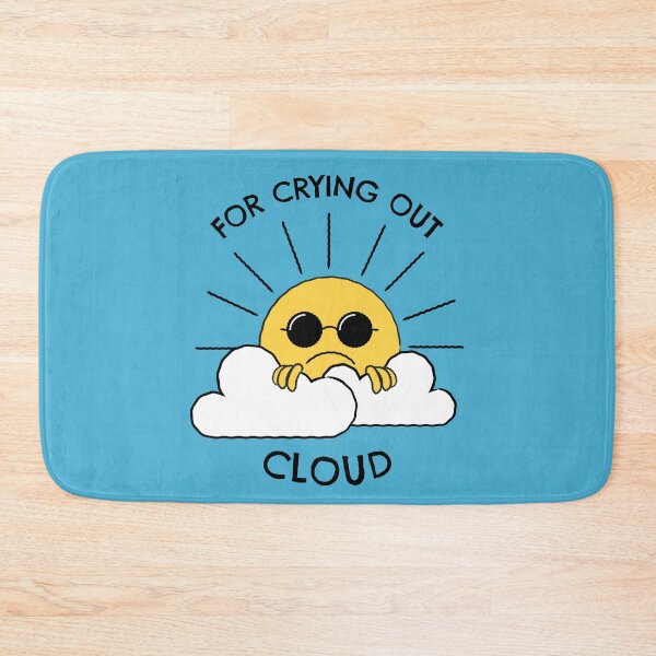 Item preview, For Crying Out Cloud, Unhappy Sun in Clouds, Black Text designed and sold by SquishStitches.