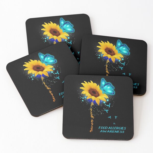 Item preview, Never Give Up Sunflower Ribbon Food Allergies Awareness designed and sold by deputylove.