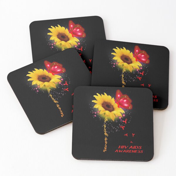 Item preview, Never Give Up Sunflower Ribbon Hiv Aids Awareness designed and sold by deputylove.