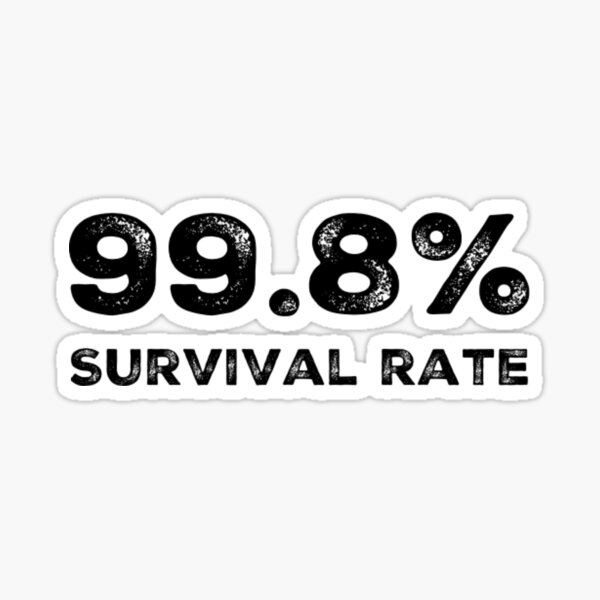 99.8% Survival rate distressed white text Sticker