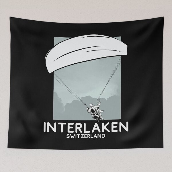 Item preview, Interlaken Switzerland Paragliding designed and sold by Hoiho Adventure Shirts.