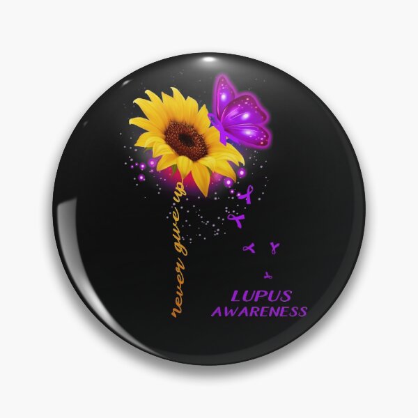 Item preview, Never Give Up Sunflower Ribbon Lupus Awareness designed and sold by deputylove.
